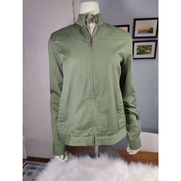 Volcom Lovin' Phoebe camo green double zippered bomber jacket with zippers on th - Picture 1 of 7